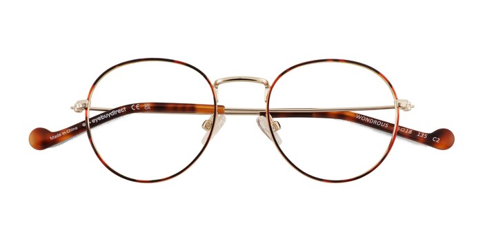 Shiny Gold Tortoise Wondrous -  Métal Lunettes de vue