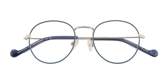 Shiny Silver Blue Wondrous -  Métal Lunettes de vue