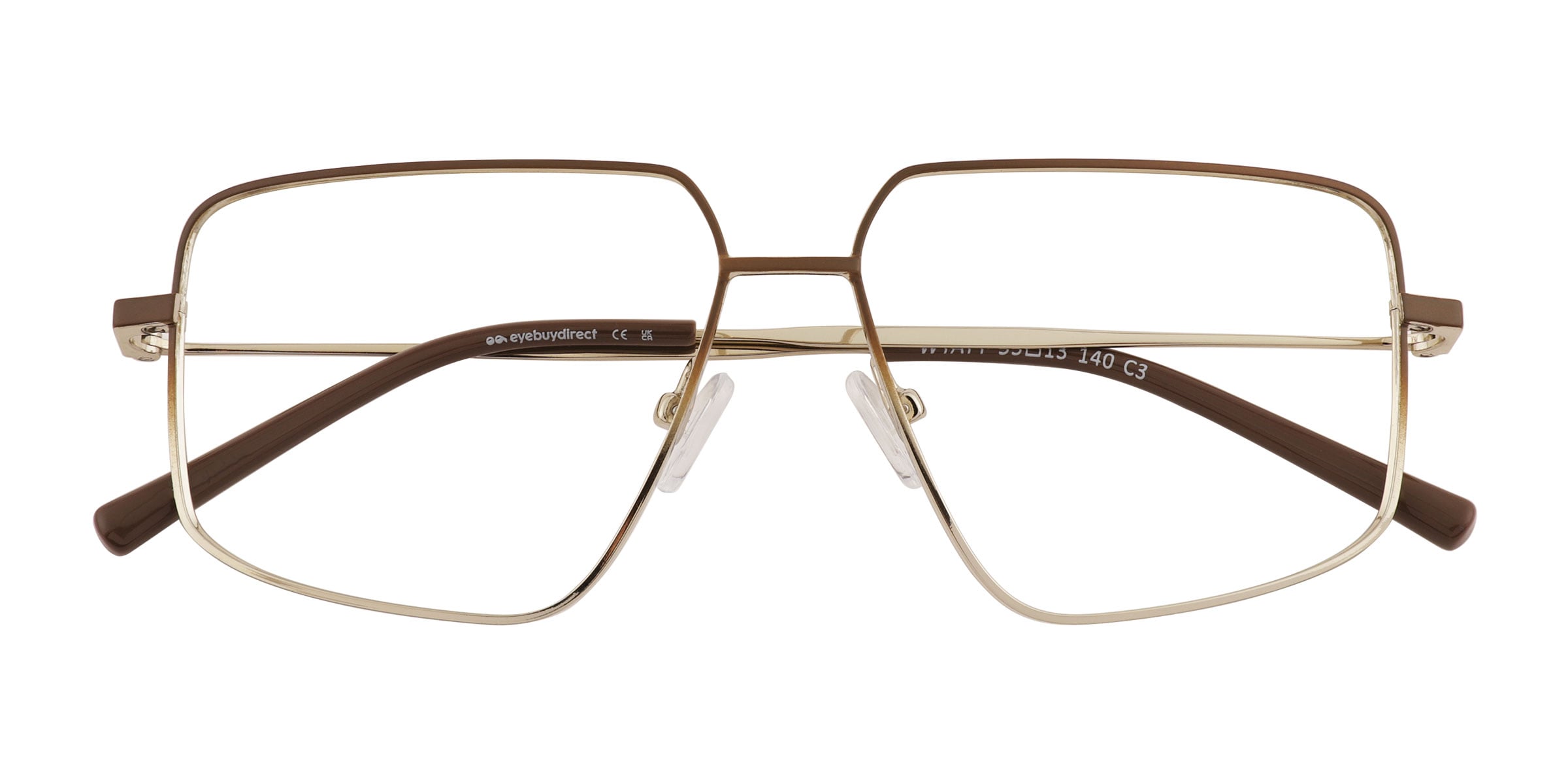 Male s geometric Gradient Matte Brown Metal Prescription eyeglasses - Eyebuydirect s Wyatt 204$