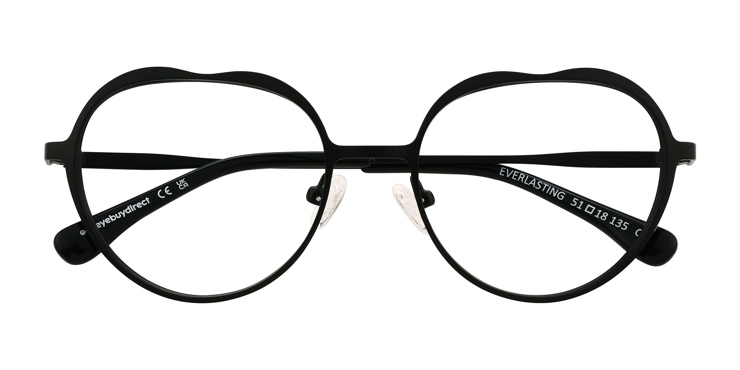 Unisex s heart Black Metal Prescription eyeglasses - Eyebuydirect s Everlasting