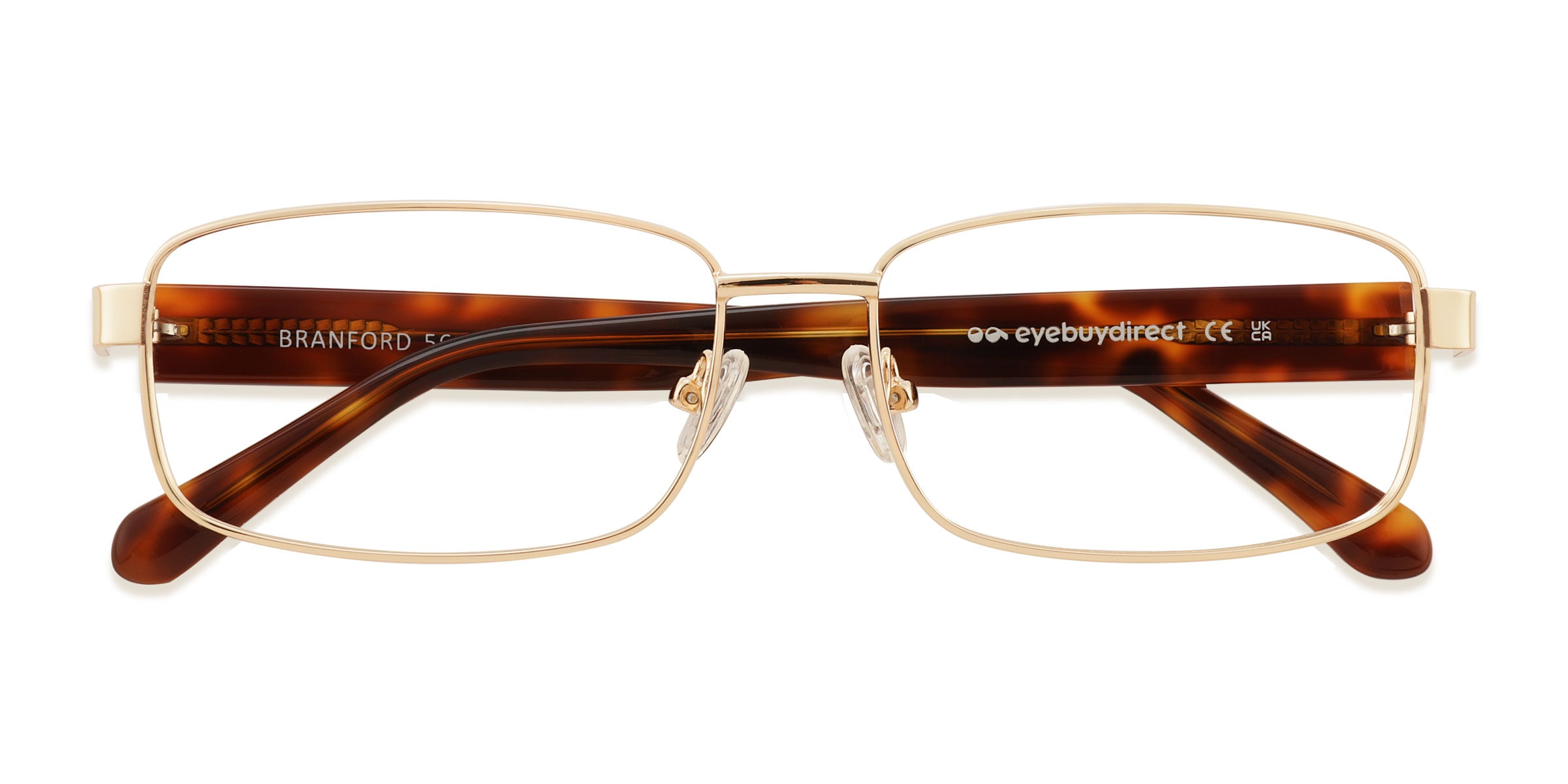 Branford Rectangle Gold Full Rim Eyeglasses | Eyebuydirect