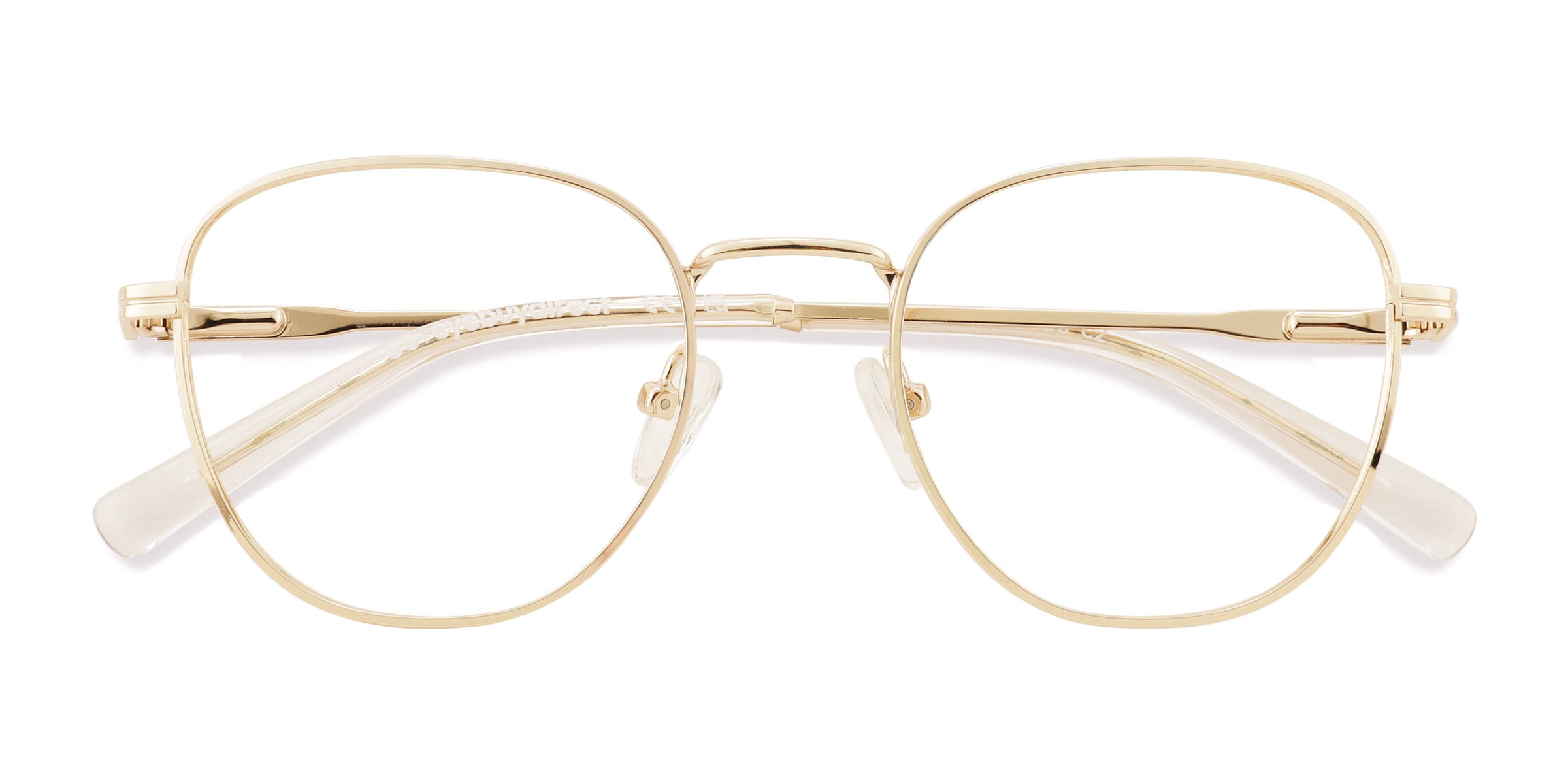 Unisex s square Shiny Gold Metal Prescription eyeglasses - Eyebuydirect s Whirl