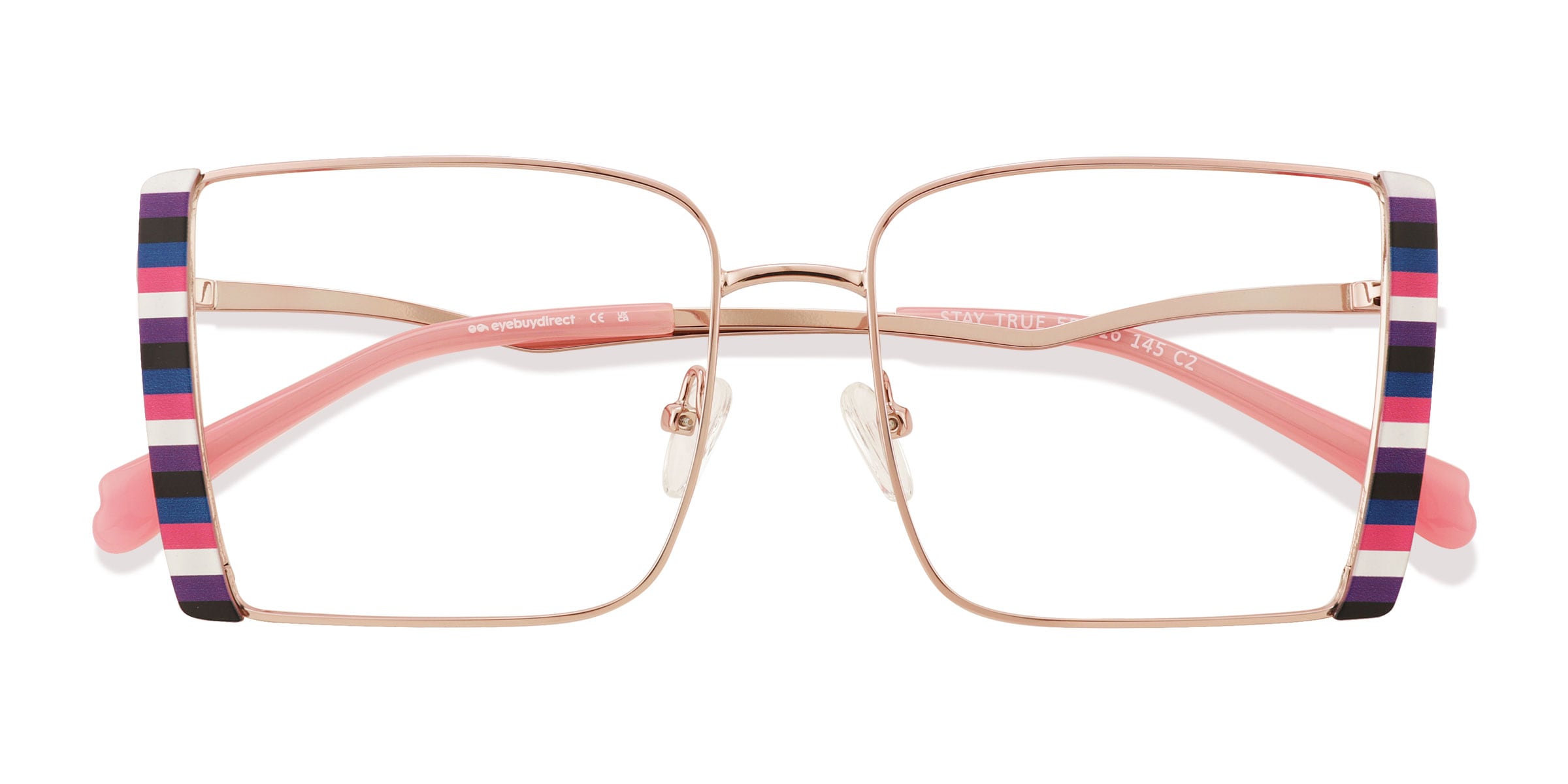 Unisex s square Rose Gold Metal Prescription eyeglasses - Eyebuydirect s Stay True 63$