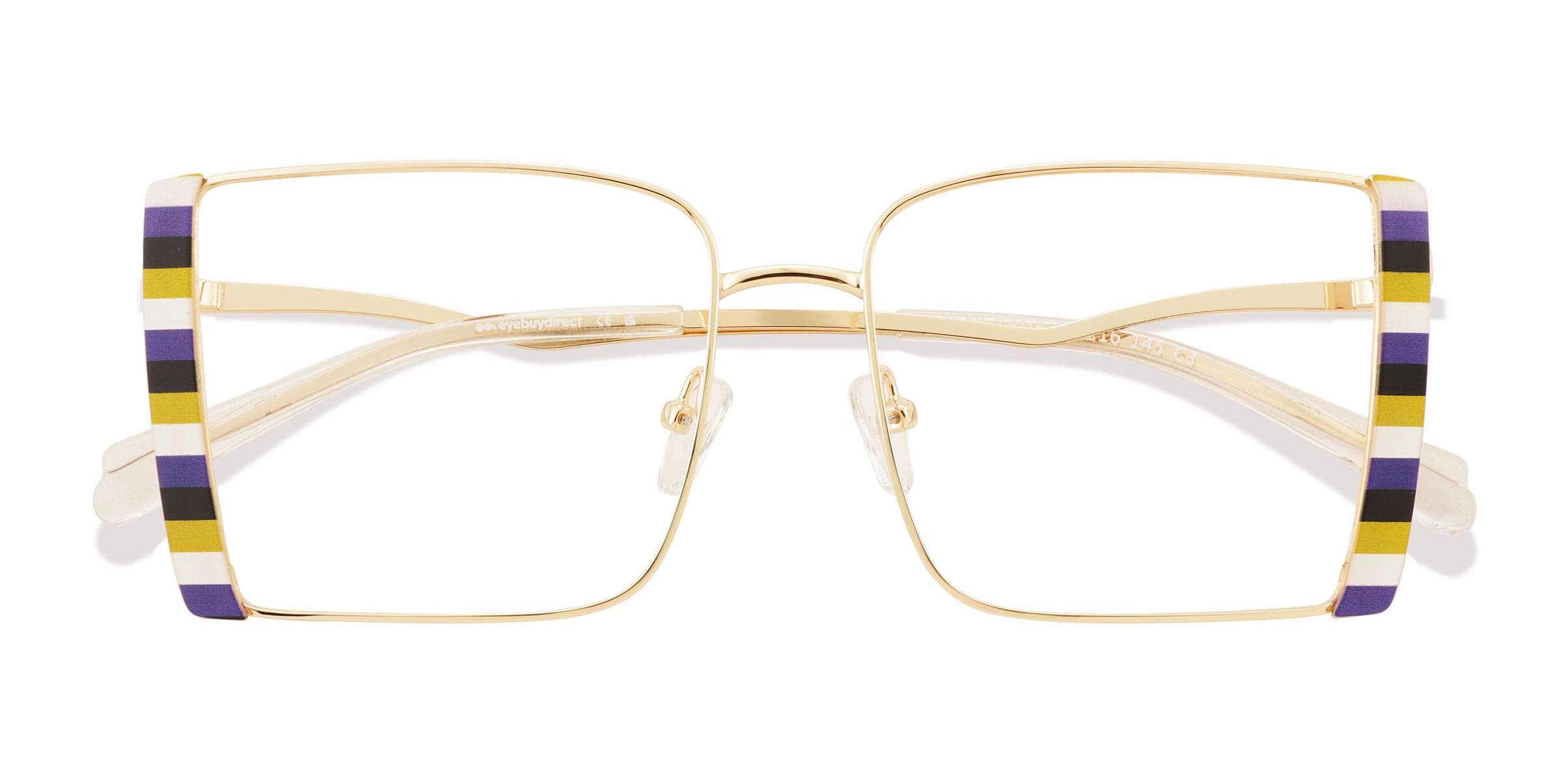 Unisex s square Gold Metal Prescription eyeglasses - Eyebuydirect s Stay True 63$