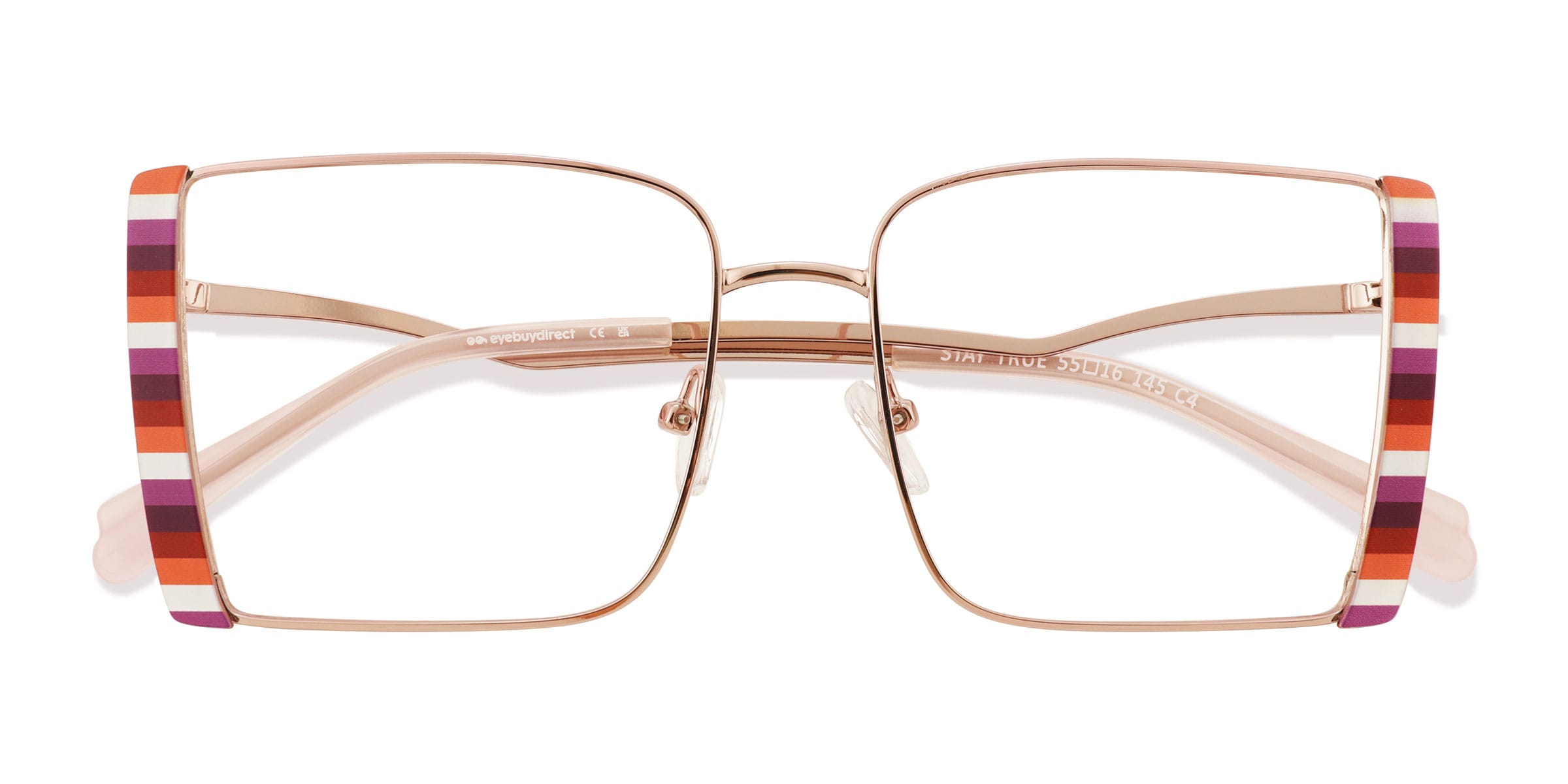 Unisex s square Rose Gold Multicolor Metal Prescription eyeglasses - Eyebuydirect s Stay True 63$