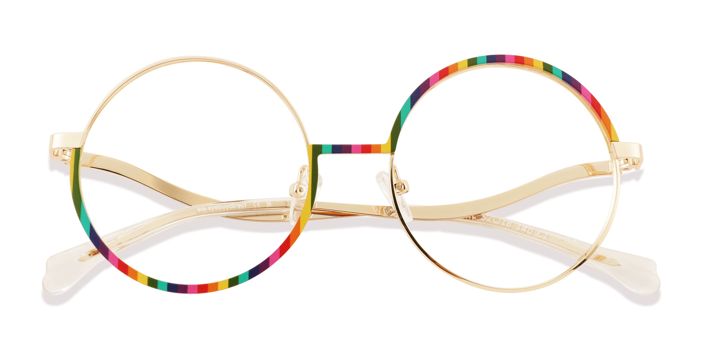 Unisex s round Gold Metal Prescription eyeglasses - Eyebuydirect s Love More 63$