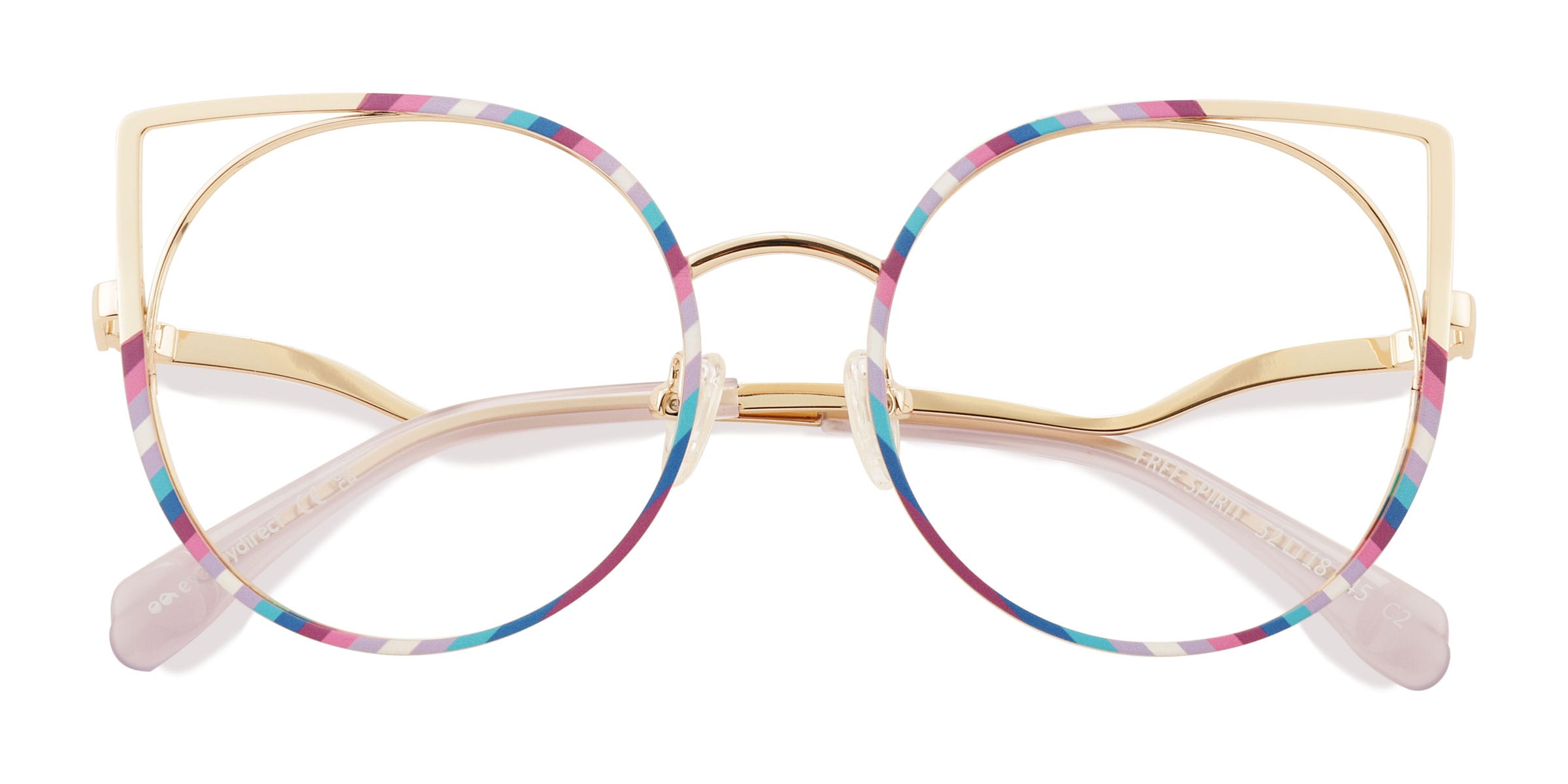 Unisex s horn Multicolor Gold Metal Prescription eyeglasses - Eyebuydirect s Free Spirit 66$
