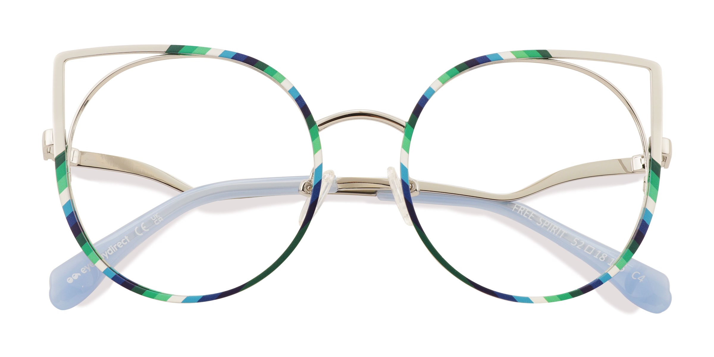 Unisex s horn Multicolor Silver Metal Prescription eyeglasses - Eyebuydirect s Free Spirit 66$