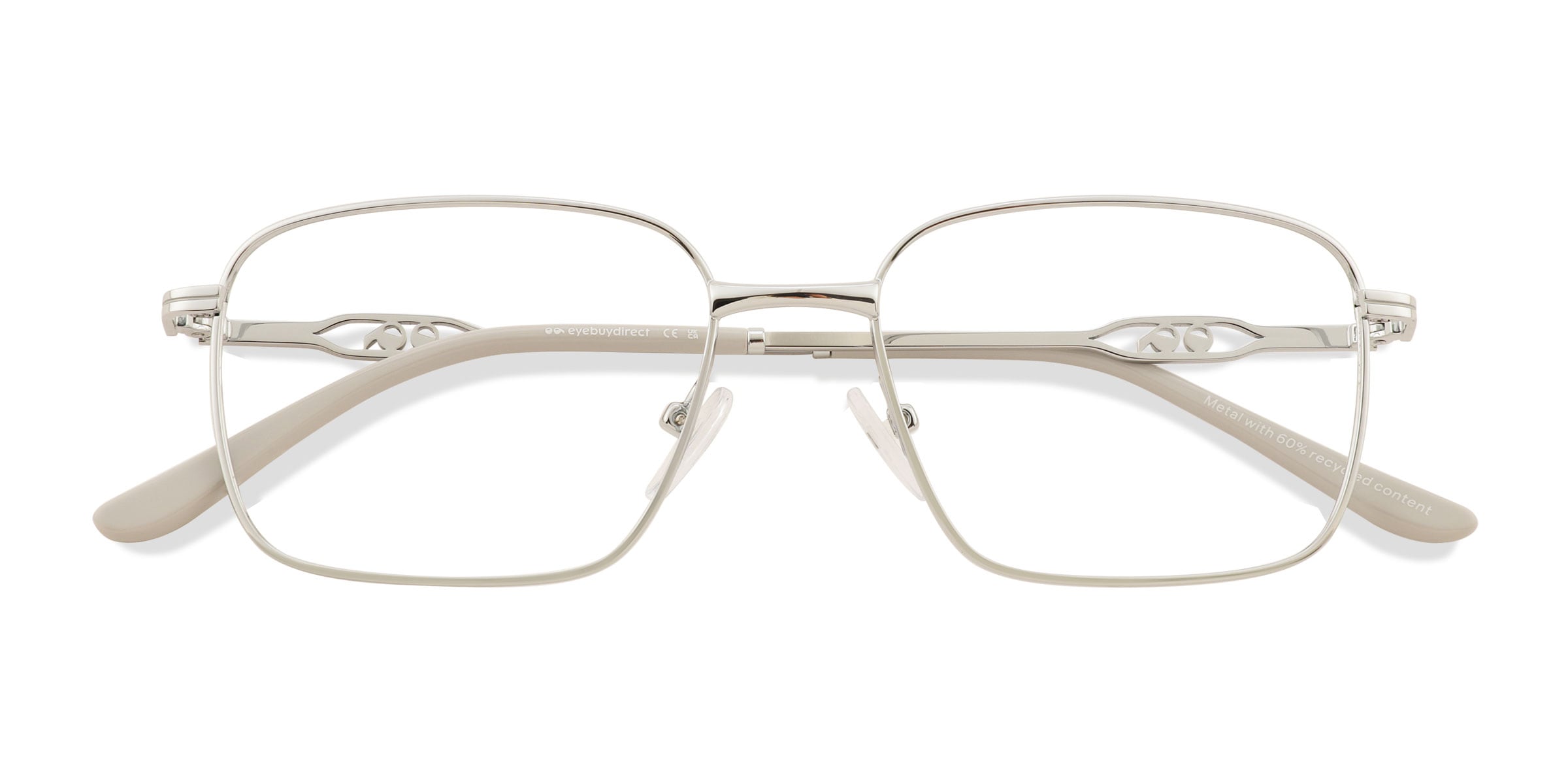 Vizzo Rectangle Silver Full Rim Eyeglasses | Eyebuydirect