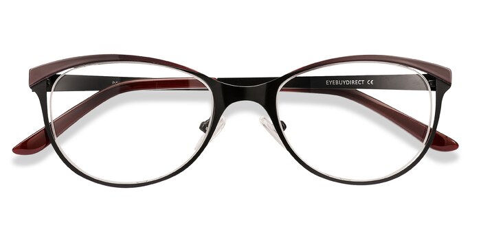 Black Red Deco -  Vintage Metal Eyeglasses