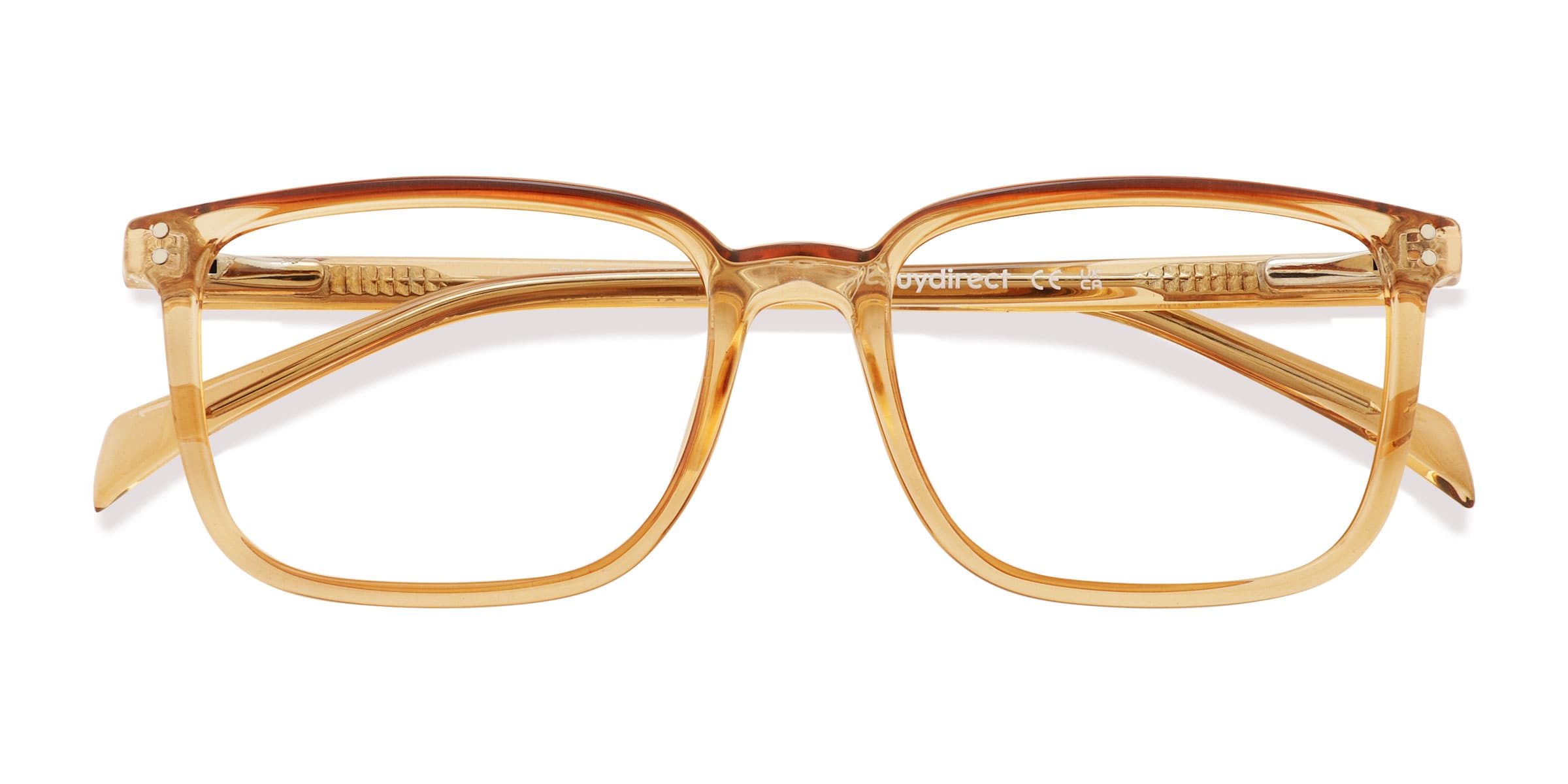 Unisex s rectangle Light Yellow Plastic Prescription eyeglasses - Eyebuydirect s Zippity