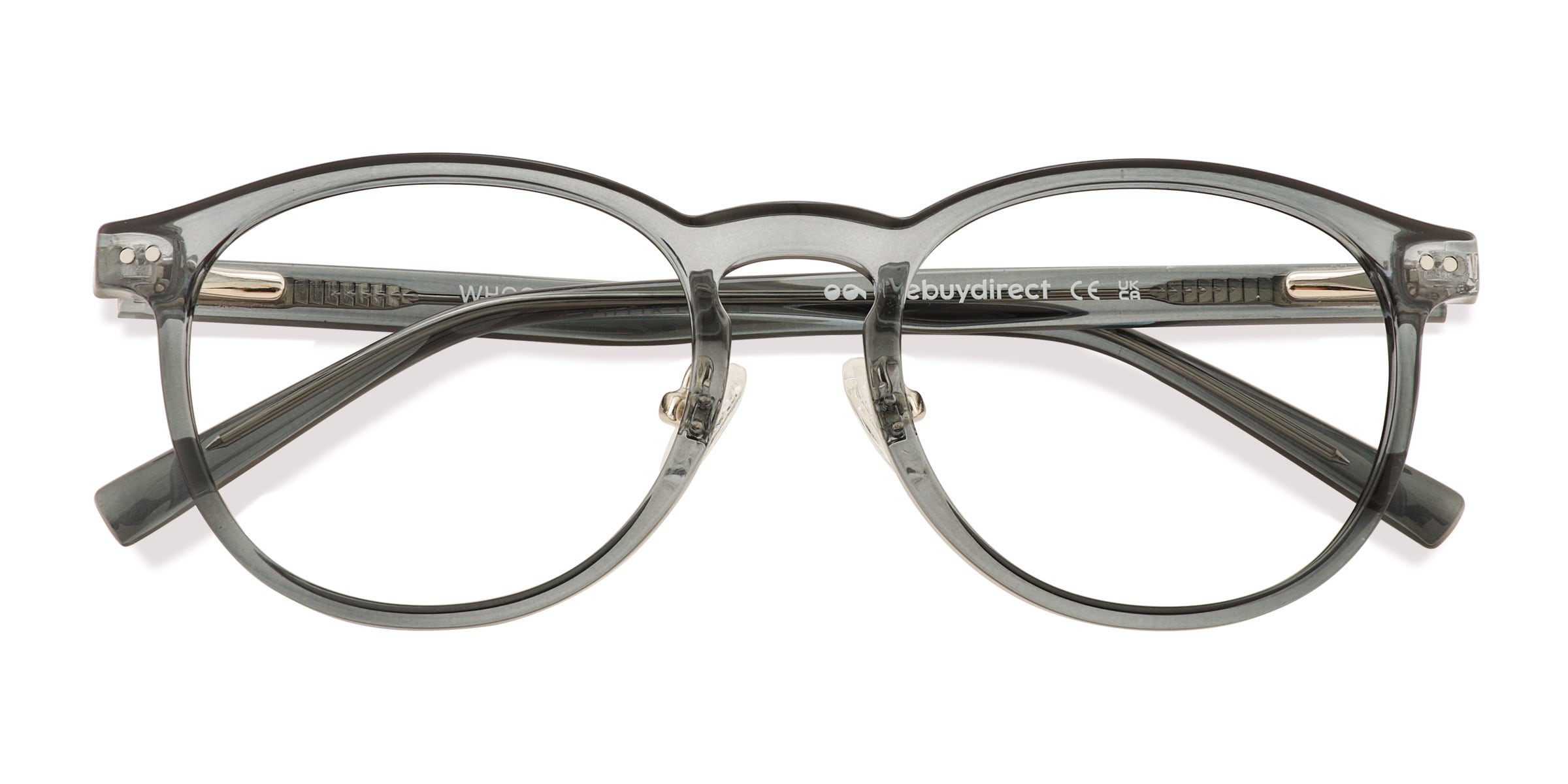 Unisex s round Gray Green Plastic Prescription eyeglasses - Eyebuydirect s Whoosh