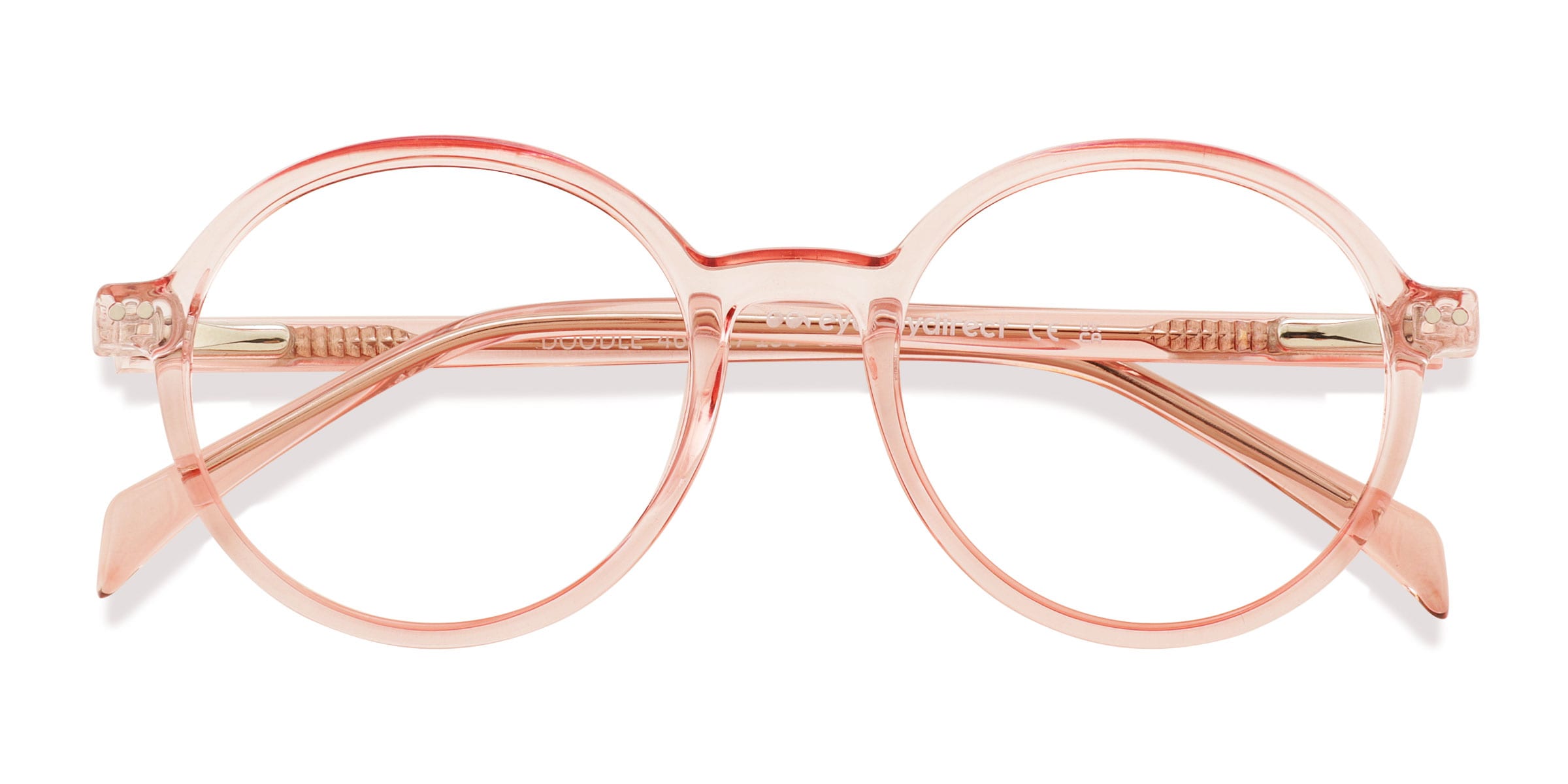 Unisex s round Clear Pink Plastic Prescription eyeglasses - Eyebuydirect s Doodle