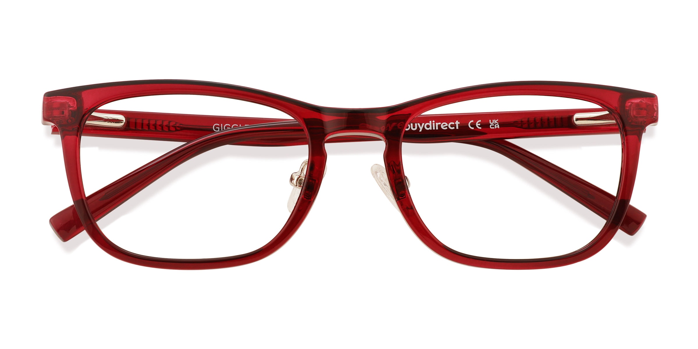 Unisex s rectangle Red Plastic Prescription eyeglasses - Eyebuydirect s Giggle