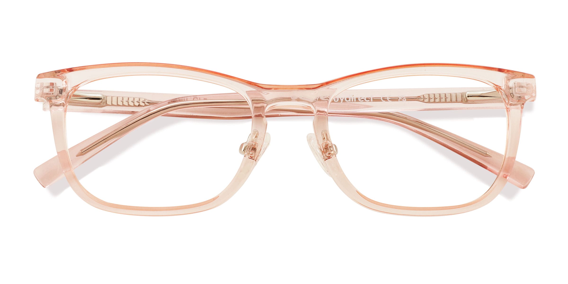 Unisex s rectangle Clear Pink Plastic Prescription eyeglasses - Eyebuydirect s Giggle