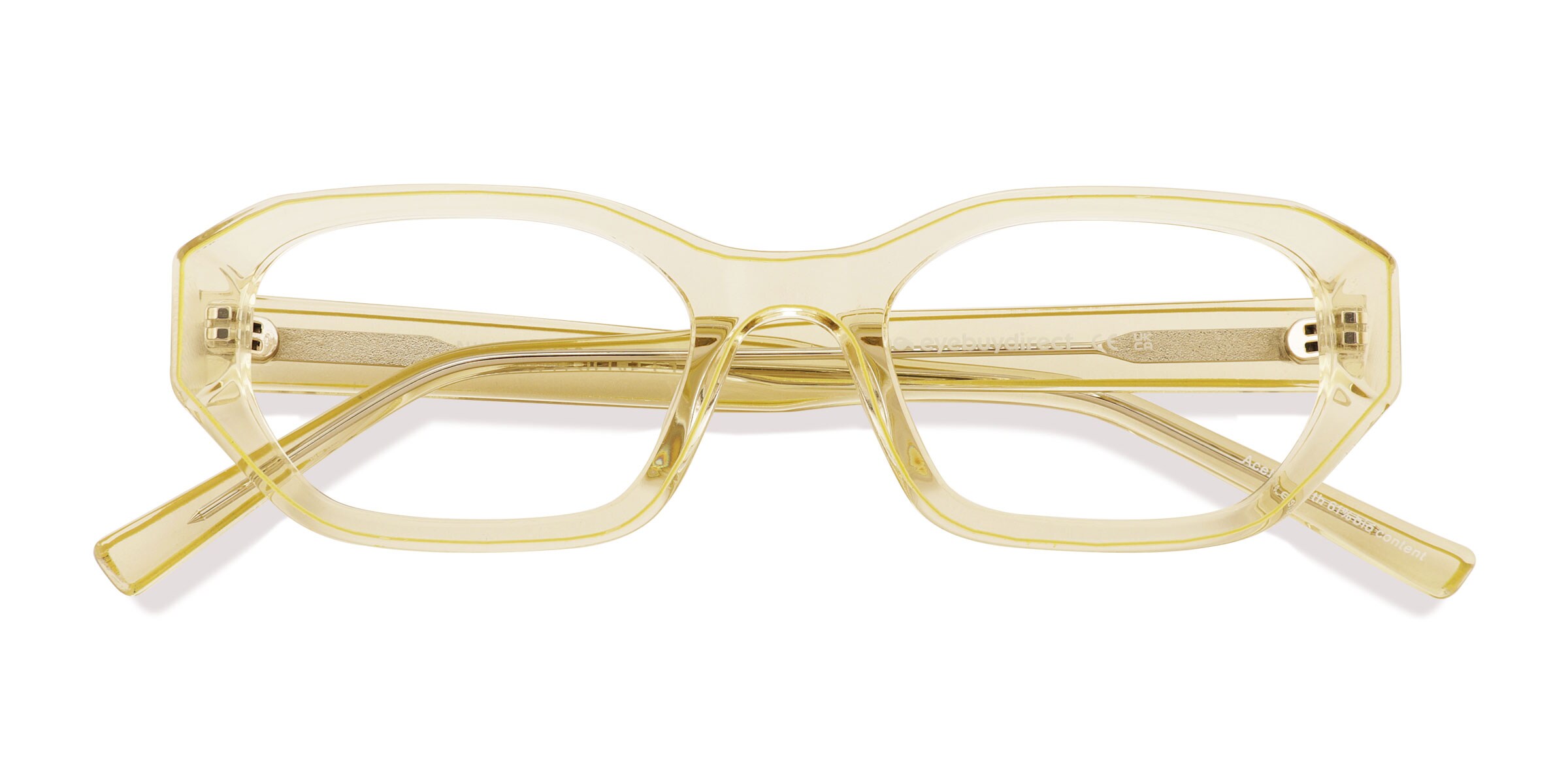 Unisex s rectangle Yellow AcetateEco Friendly Prescription eyeglasses - Eyebuydirect s Nina 73$