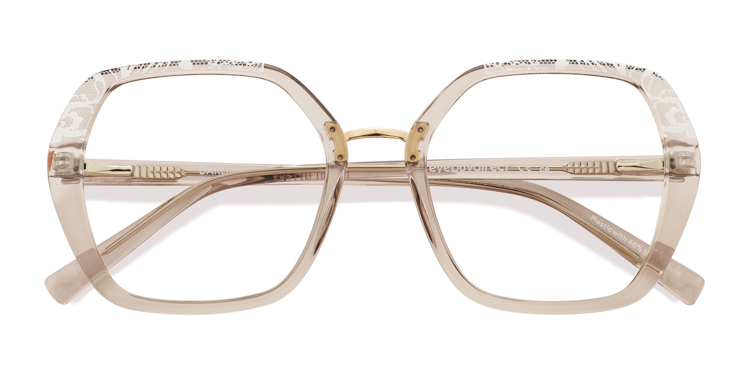 Female s geometric Gray Eco FriendlyPlastic Prescription eyeglasses - Eyebuydirect s Darlington 76$