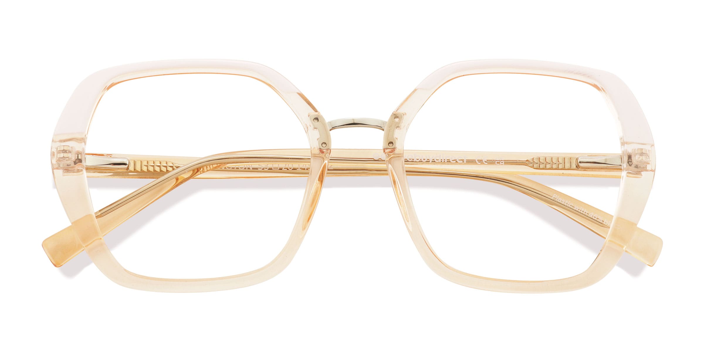 Female s geometric Champaign Pink Eco FriendlyPlastic Prescription eyeglasses - Eyebuydirect s Darlington 76$