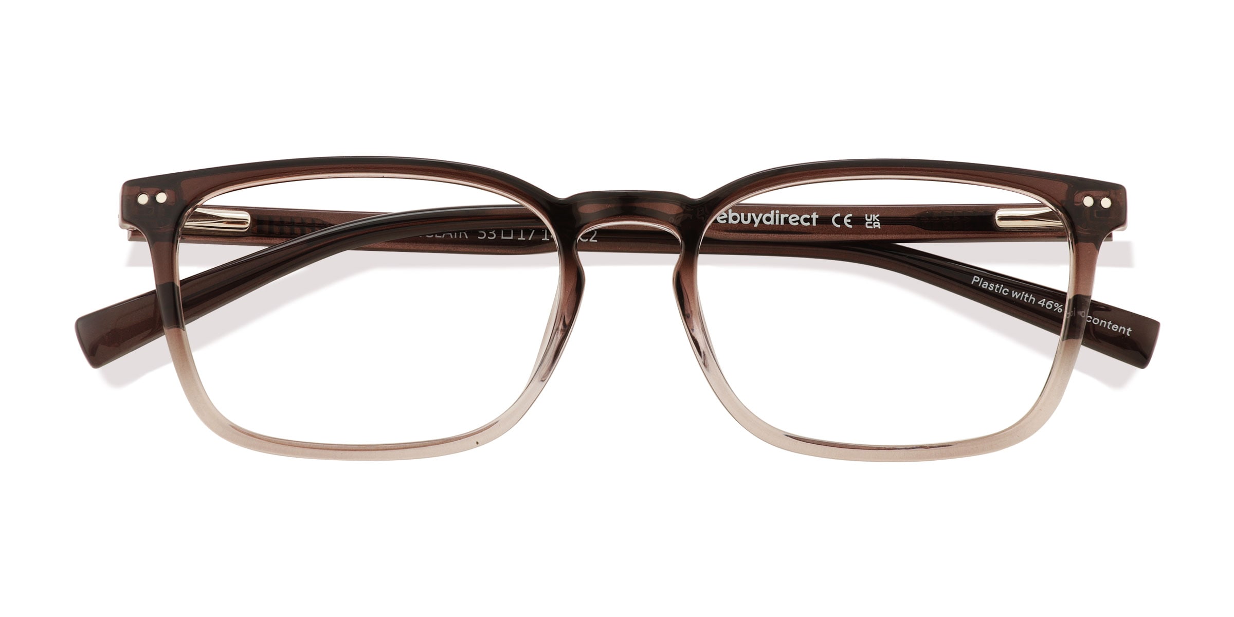Sinclair Rectangle Gradient Gray Full Rim Eyeglasses | Eyebuydirect