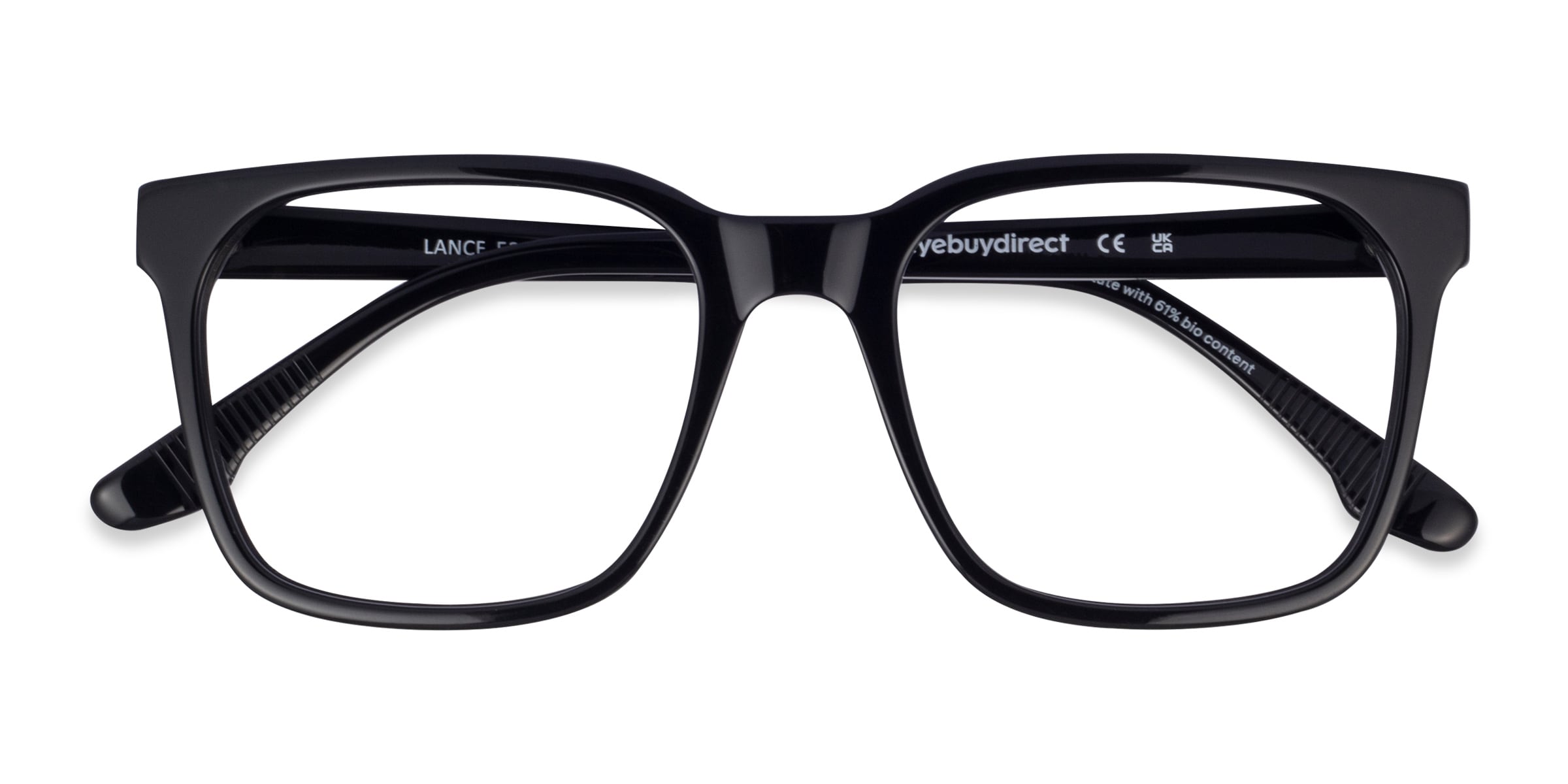LANCER ブラックフレーム メガネ(遮光レンズ) Lance Square Black Full Rim Eyeglasses | Eyebuydirect
