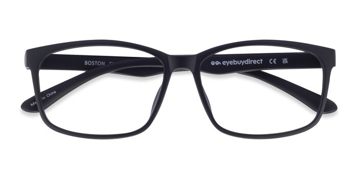 Matte Black Boston -  Lightweight Plastic Eyeglasses