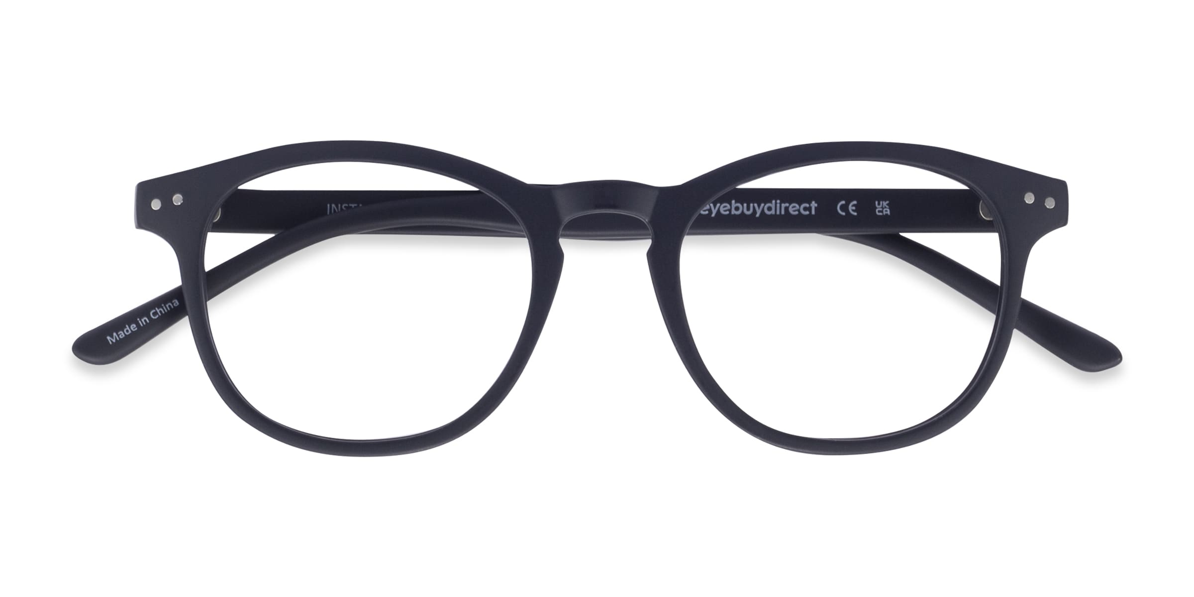 Unisex s round Matte Navy Plastic Prescription eyeglasses - Eyebuydirect s Instant Crush 35$