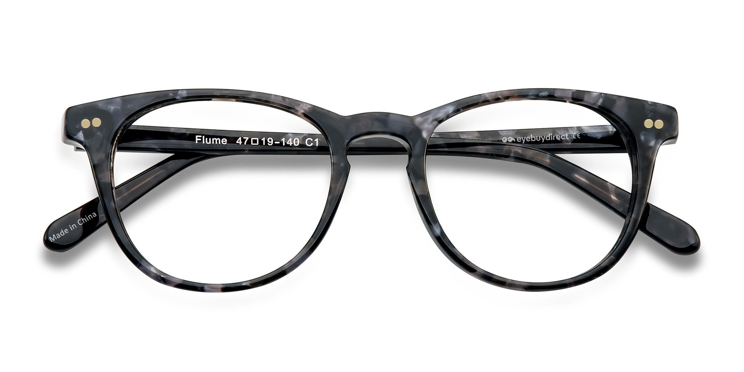 Flume Round Gray & Floral Full Rim Eyeglasses | Eyebuydirect
