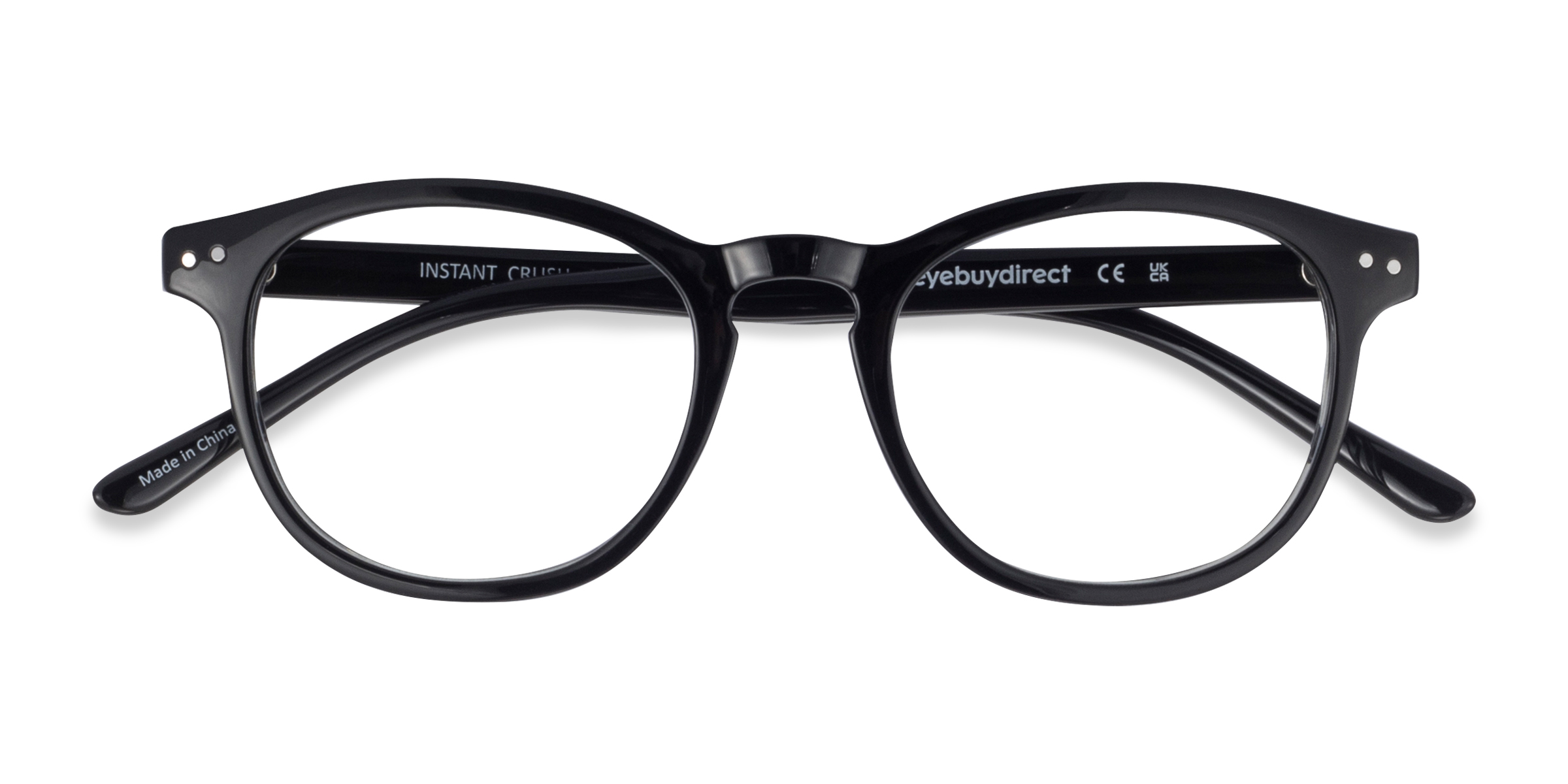 Unisex s roundBlack Plastic Prescription eyeglasses - Eyebuydirect s Instant Crush