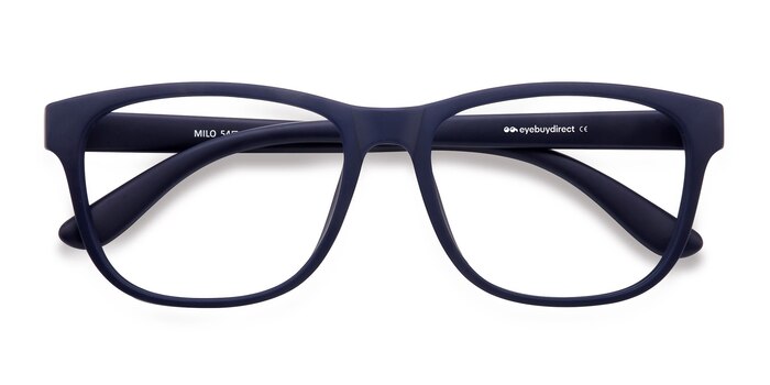 Matte Navy Milo -  Lightweight Plastic Eyeglasses