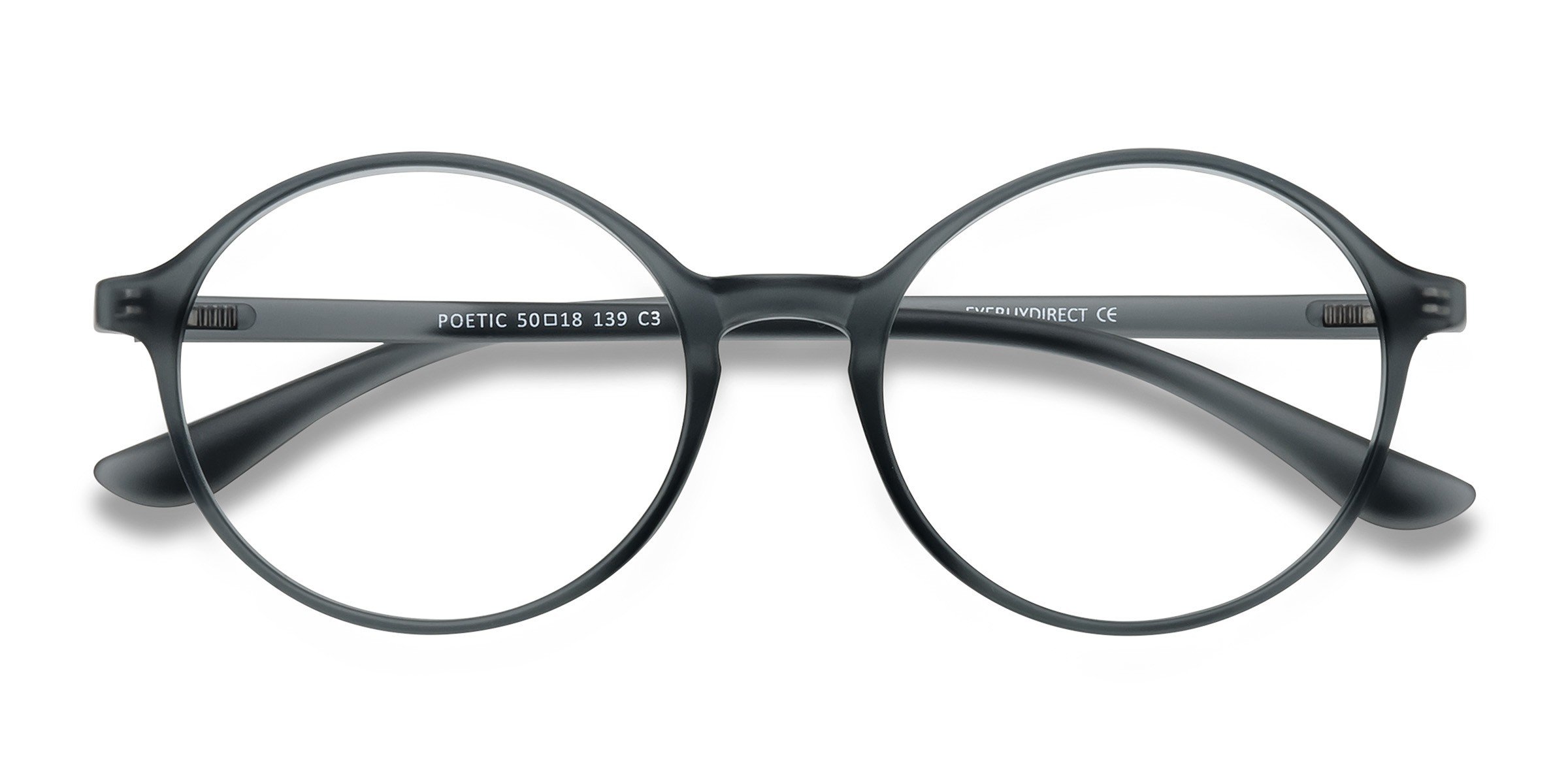 Poetic Round Matte Gray Full Rim Eyeglasses | Eyebuydirect