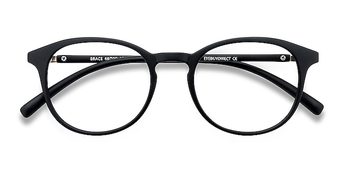 Matte Black Brace -  Lightweight Plastic Eyeglasses
