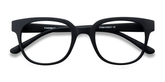 Matte Black Flashback -  Classic Plastic Eyeglasses