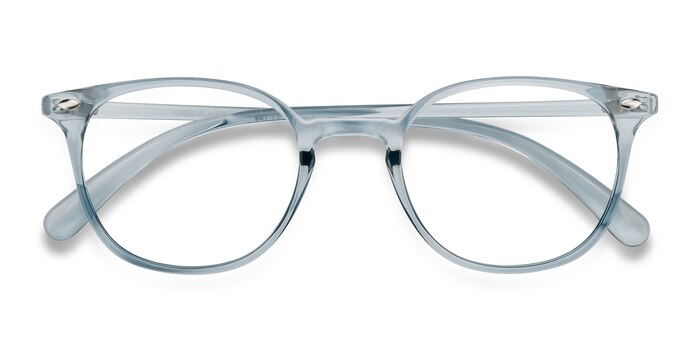 Clear Blue Hubris -  Lightweight Plastic Eyeglasses