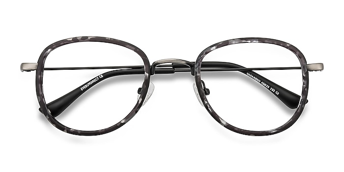 Gray Floral Vagabond -  Vintage Plastic Eyeglasses