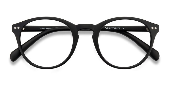 Matte Black Revolution -  Lightweight Plastic Eyeglasses