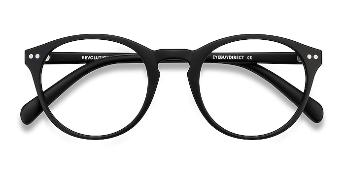 Matte Black Revolution -  Lightweight Plastic Eyeglasses