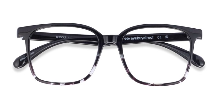 Black Clear Blocks -  Lightweight Plastic Eyeglasses