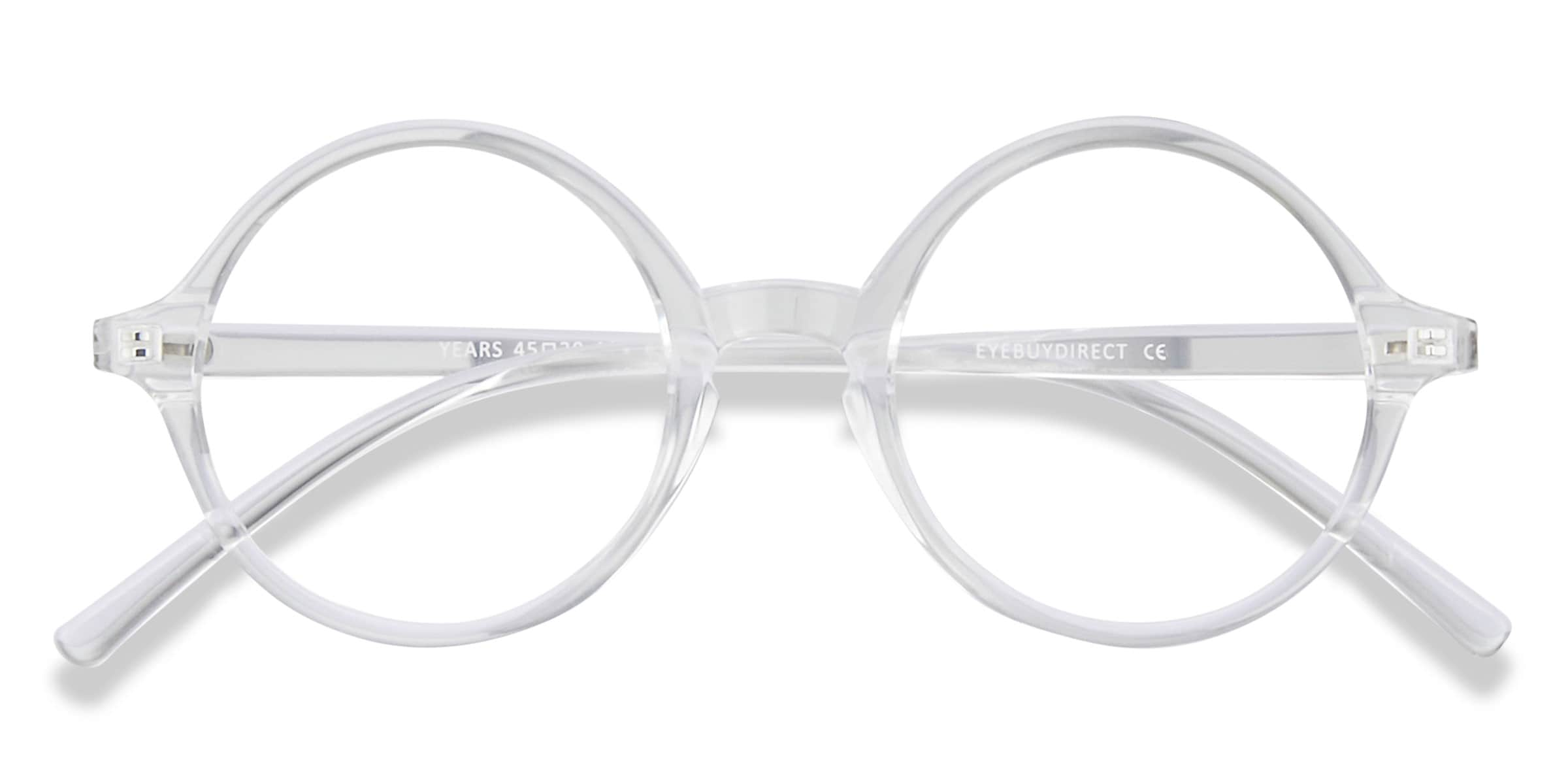 Clear plastic on sale round glasses