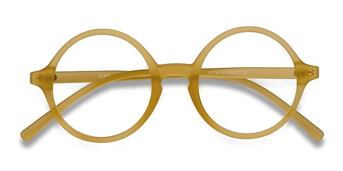 Frosted Yellow Years -  Vintage Plastic Eyeglasses