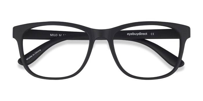 Matte Black Milo -  Lightweight Plastic Eyeglasses