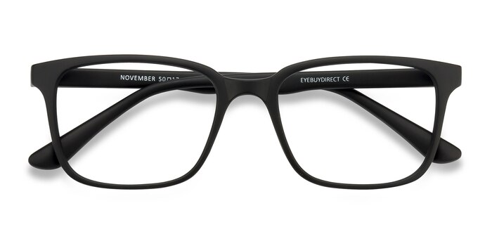 Matte Black November -  Lightweight Plastic Eyeglasses