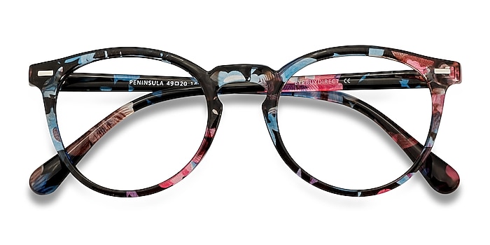 Blue Floral Peninsula -  Lightweight Plastic Eyeglasses