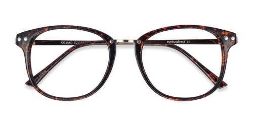 Unisex S Square Tortoise Plastic, Metal Prescription Eyeglasses - Eyebuydirect S Cosmo