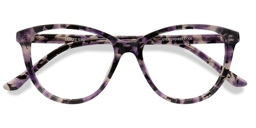 Female S Horn Purple Floral Acetate Prescription Eyeglasses - Eyebuydirect S Lancet