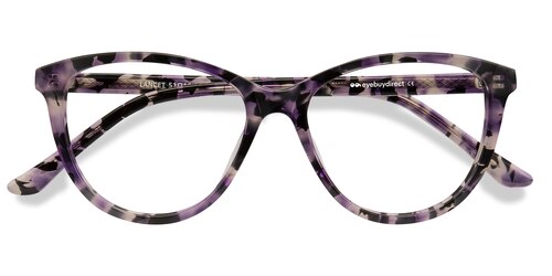 Female S Horn Purple Floral Acetate Prescription Eyeglasses - Eyebuydirect S Lancet