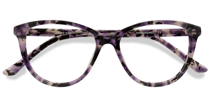 Purple Floral Lancet -  Acetate Eyeglasses