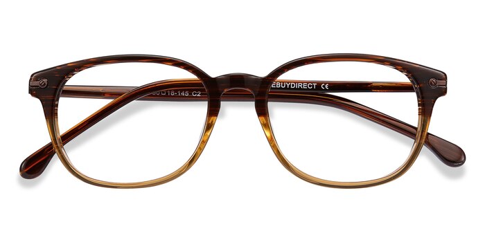 Brown Striped Nova -  Acetate Eyeglasses