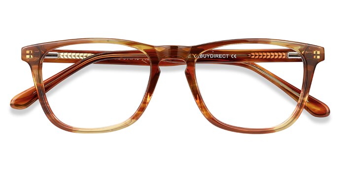 Brown Striped Prelude -  Colorful Acetate Eyeglasses