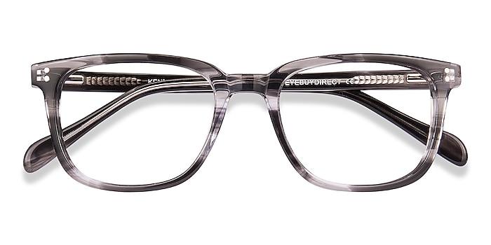 Gray Striped Kent -  Acetate Eyeglasses