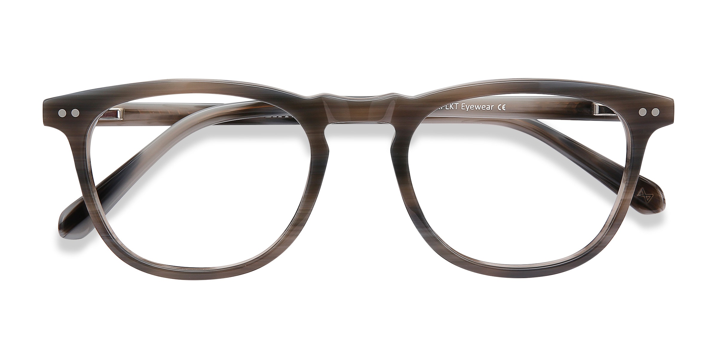 Illusion Rectangle Gray Striped Full Rim Eyeglasses | Eyebuydirect